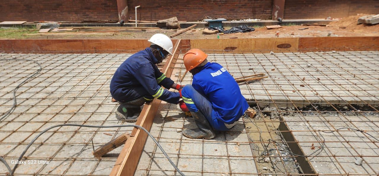 Kefree engineering team fixing reinforcement on a works site